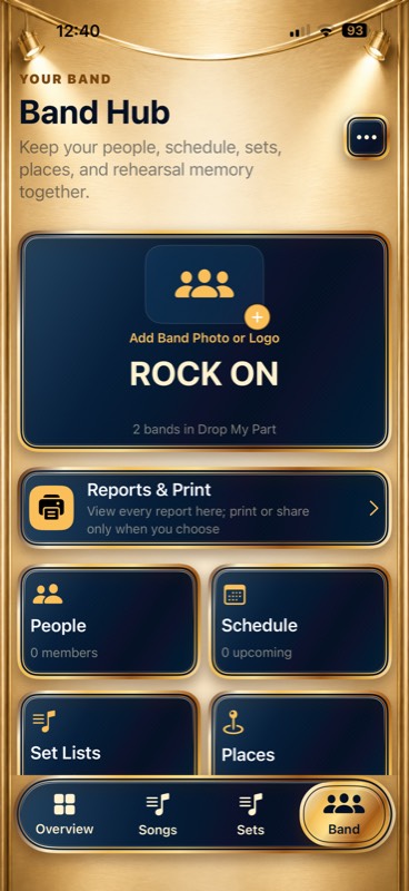Band Hub on iPhone