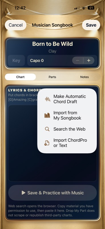 Get a chart on iPhone