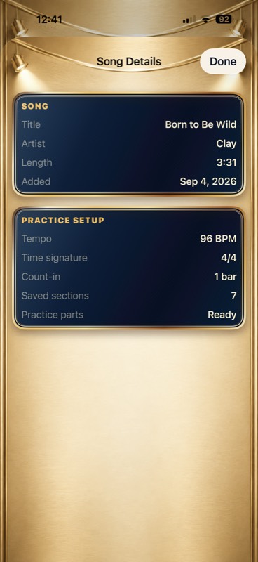 Song Details on iPhone